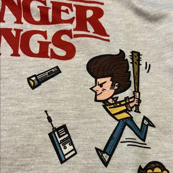 Netflix Stranger Things Kids Nightgown - Red and Gray - Picture 7 of 8